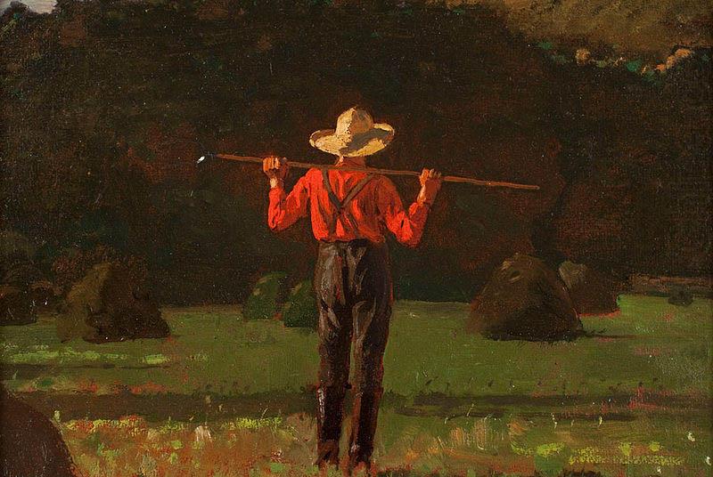 Winslow Homer Farmer with a Pitchfork, oil on board painting by Winslow Homer china oil painting image